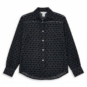 Paolo Santini Top 6 Women's Velvet Burnout Silk Blend Vintage Geometric